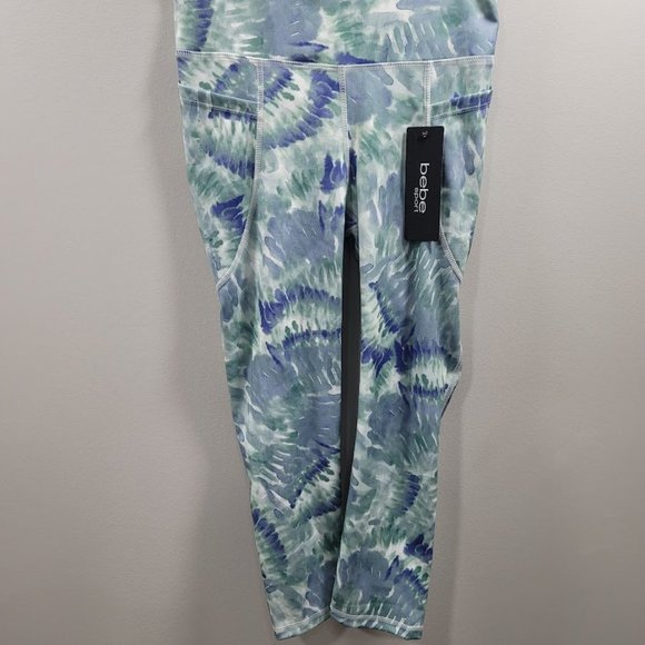 Bebe Sport Printed Tie Dye Capri Leggings Size Small - Picture 7 of 8